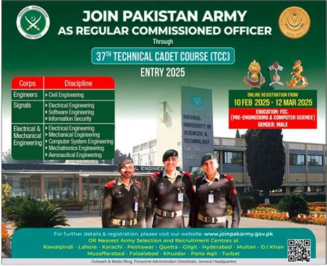 Pakistan Army Technical Cadet Course Jobs Job Advertisement