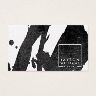 Modern Artist Abstract Black Brushstrokes Designer Business Card