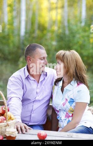 Two Pumpkins In Autumn Woods Stock Photo Alamy