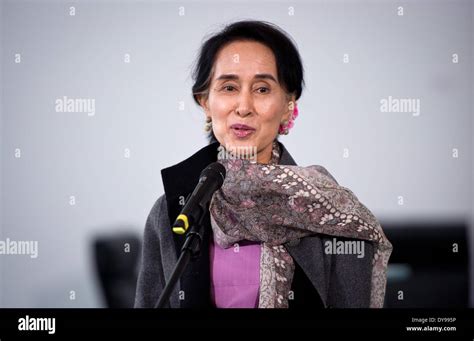 Berlin Germany 10th Apr 2014 Burmese Nobel Peace Prize Laureate