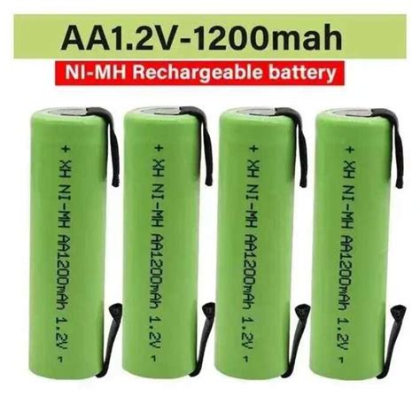 AA 1 2V Rechargeable Battery 1200mah Nimh Cell Green Shell With Welding