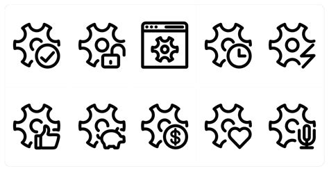 Set Of Settings Icons As Approve Setting Unlock Setting Webpage
