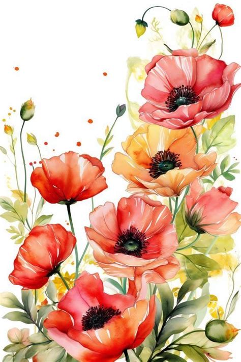 Pin By Lotus On Flowers Poppy Flower Painting Poppy Flower Art