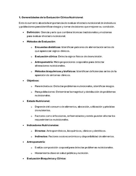 Guia Completa De Nutricion Generalidades De La Evaluaci N Cl Nica