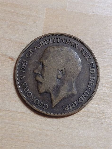 Great Britain Penny Coin Km Bronze King George V