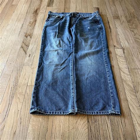 Distressed Y2k Flare Style Jeans 38x30 Basic Denim Depop