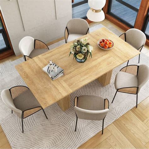 78 Inch Dining Table For 6 8 10 Modern Farmhouse Rectangular Kitchen