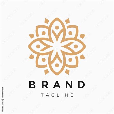 Ornament Logo Template Premium Flower Swirl Logo Mandala Ornament