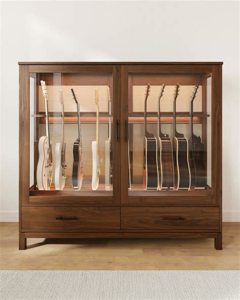 Large Guitar Habitat Humidified Guitar Storage Display Cabinet