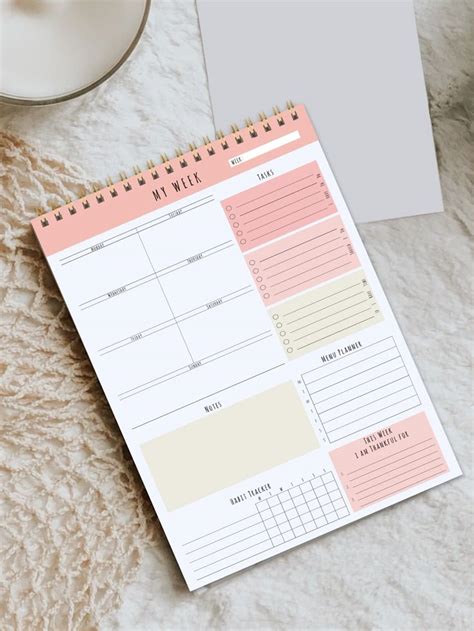 Pc Spiral Weekly Plan Notebook Weekly Planner Template Planner