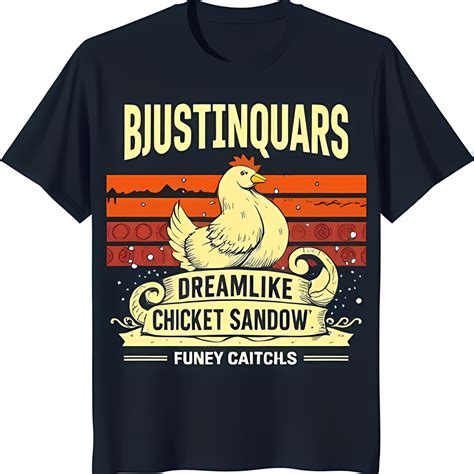 Vintage Aesthetic Dark Blue T Shirt With Retro Yellow Chicken Graphic