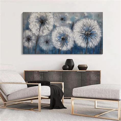 Axxposters Dandelion Wall Art Blue Large Picture For Living Room Canvas