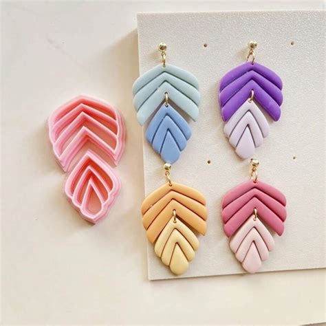 Pcs Creative Leaf Earring Polymer Clay Cutters Plant Leaves Design