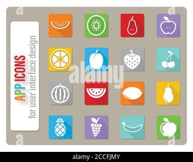 Fruits Simply Icons Stock Vector Image Art Alamy