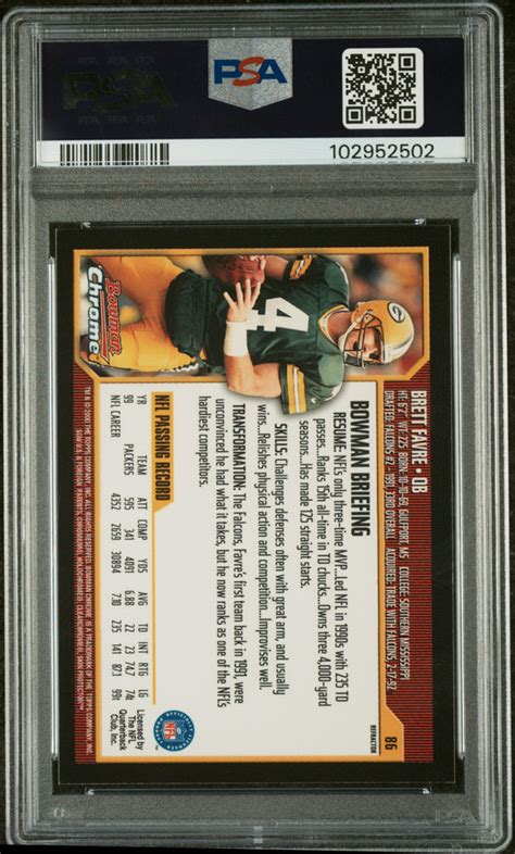 2000 BOWMAN CHROME REFRACTOR 86 BRETT FAVRE PSA 9 EBay