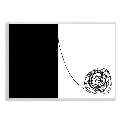 Stupell Industries Simple Abstract Modern Black and White Scribble by ...