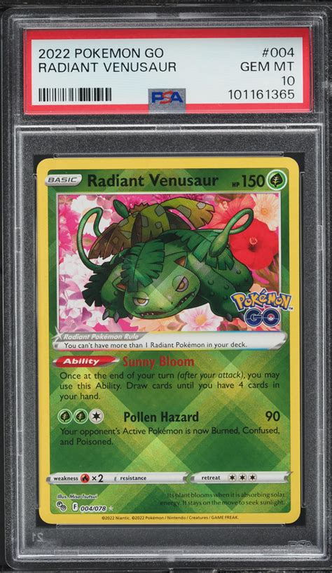 Pokemon Sword Shield Pokemon Go Radiant Venusaur Psa Gem