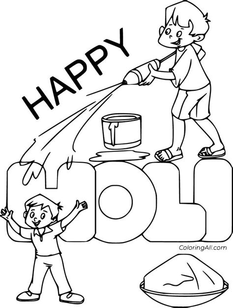 Holi Coloring Pages En