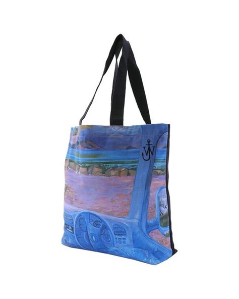 Jw Anderson Camper Print Canvas Shopper Tote Bag In Blue Lyst Uk