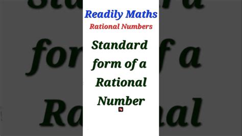 Standard Form Of RATIONAL Number Readilymaths Conceptbase