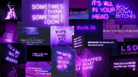 Purple Neon Aesthetic Neon Aesthetic Collage Landscape Laptop