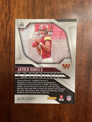 2024 Panini Prizm Rookies Silver Prizm 347 Jayden Daniels RC EBay