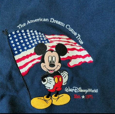 Walt Disney World Mickey Mouse Canvas Tote Bag The American Dream Come