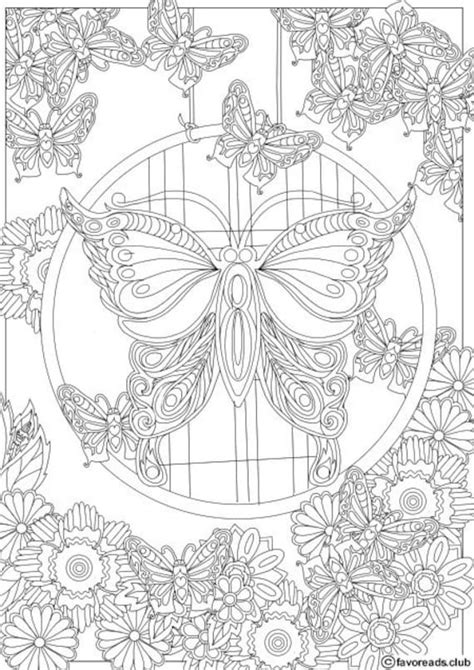 Butterfly Printable Adult Coloring Page From Favoreads Coloring Book