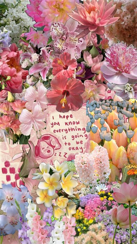 Everything Is Going To Be Okay Floral Flower Pink Spring Healing