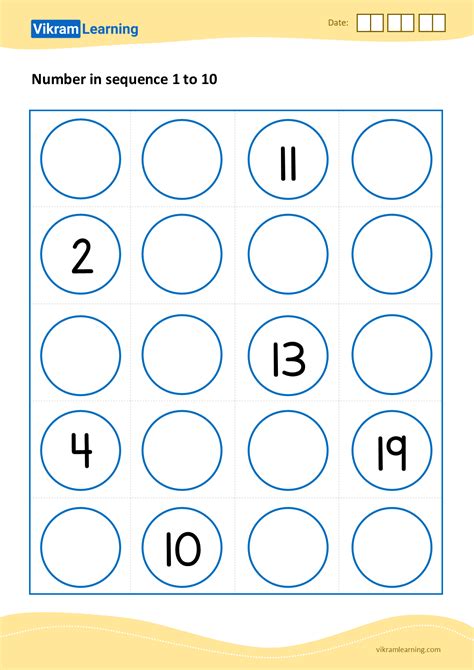 Sequencing Numbers 1 20 Worksheets