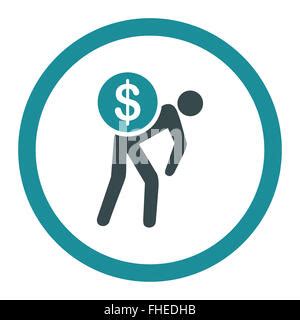 Money Courier Flat Soft Blue Colors Rounded Vector Icon Stock Photo Alamy