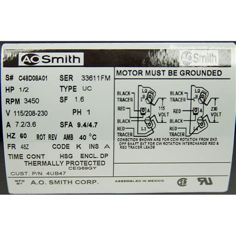 Ao Smith Wiring Diagram Ac Motor