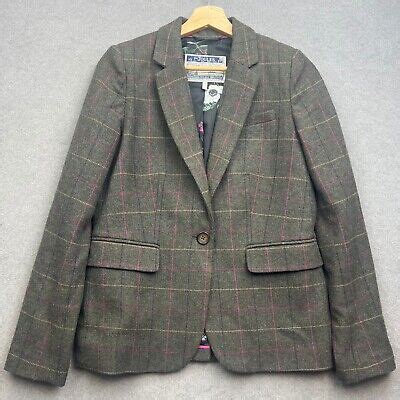 Joules Blazer Women Uk 10 Tweed Parade Jacket Horatia Check Plaid Tartan Wool Ebay