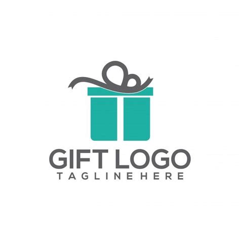 Premium Gift Logo With Ribbon Vector Illustration