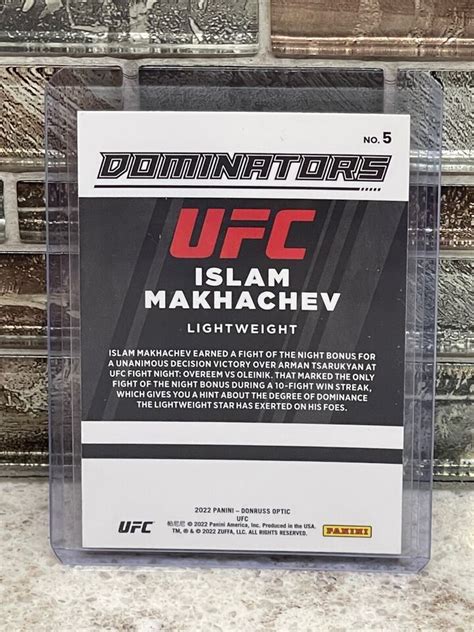 ISLAM MAKHACHEV 2022 Donruss Optic UFC Dominators 5 Insert PWE EBay