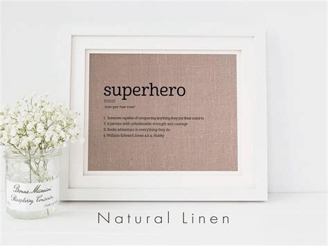 Definition Of Superhero Fabric Print Gift For Dad Personalized Fathers