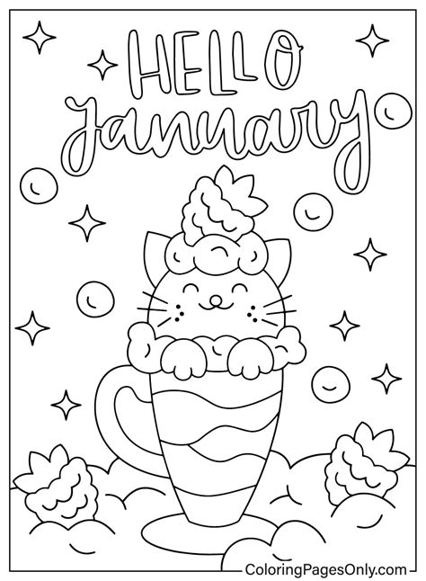 2025 January Calendar Cute Printable Coloring Pages Free Charles B Fox