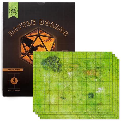 GSM Brands Battle Mat With Grid For Dungeons Role Playing Tabletop