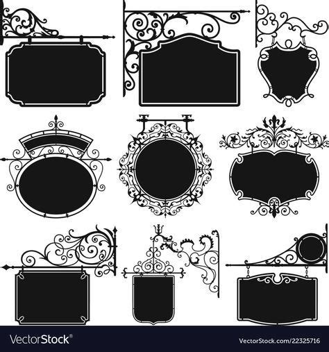 Antique Hanging Vector Images Over Wrought Iron Sign