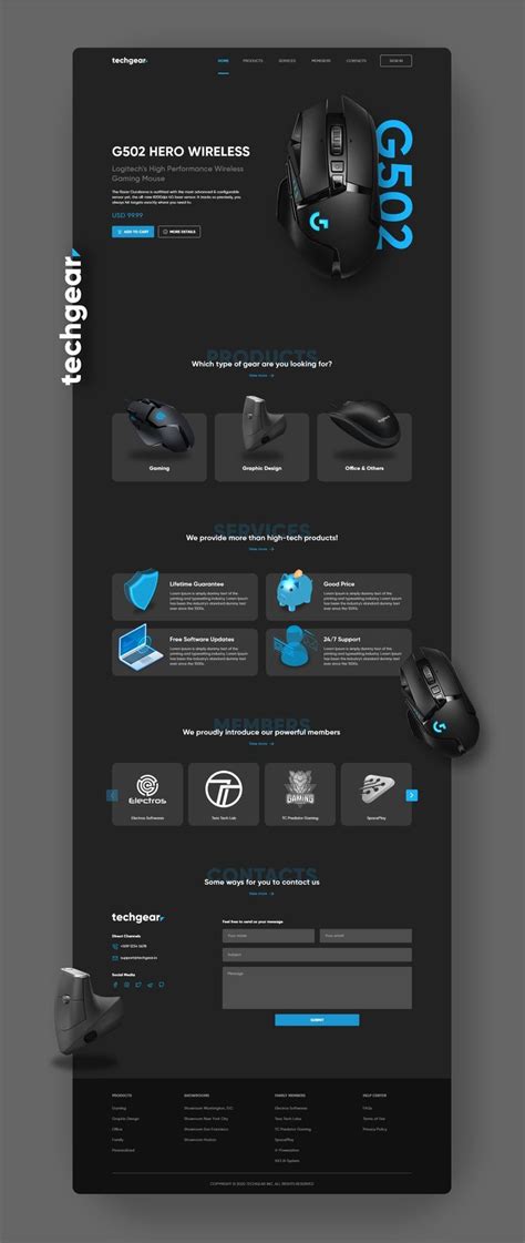 Techgear Landingpage Awesome Dark Theme Landingpage For Computer Gear E