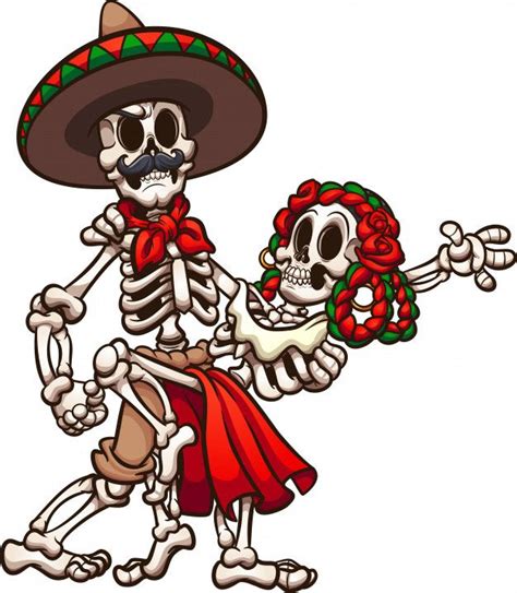 Premium Vector Dancing Mexican Skeletons Mexican Skeleton Day Of