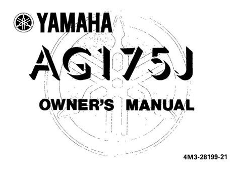 Yamaha Ag J Owners Manual