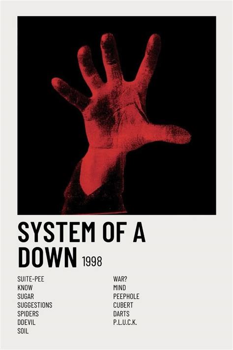 System Of A Down Album Minimalist Music Poster System Of A Down