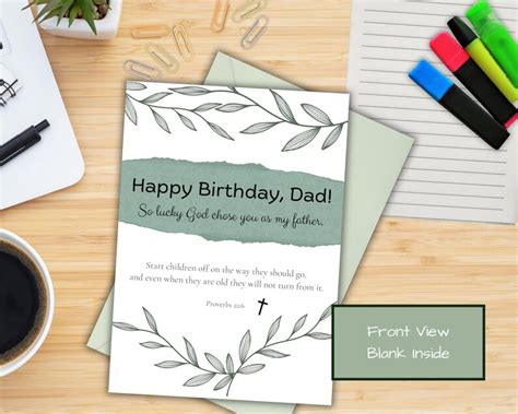 Printable Dad Birthday Day Card Digital Product Birthday Day Card For