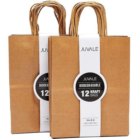 24 Pack Medium Kraft Paper Gift Bags with Handles for Party Favors ...
