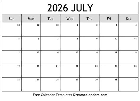 Navigating The Future A Comprehensive Guide To The July 2026 Printable