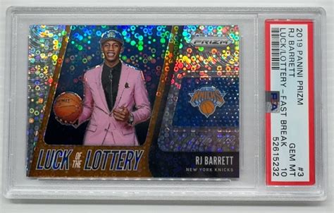 2019 20 Prizm RJ Barrett Fast Break Prizm Luck Of The Lottery RC 3 PSA