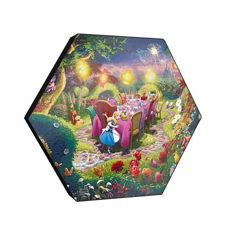 Disney Alice In Wonderland Mad Hatters Tea Party Knexagon Wood Print