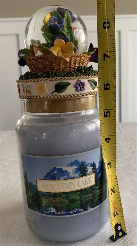 Rare Yankee Candle Mountain Lake Jar Candle Bees Flowers Topper New