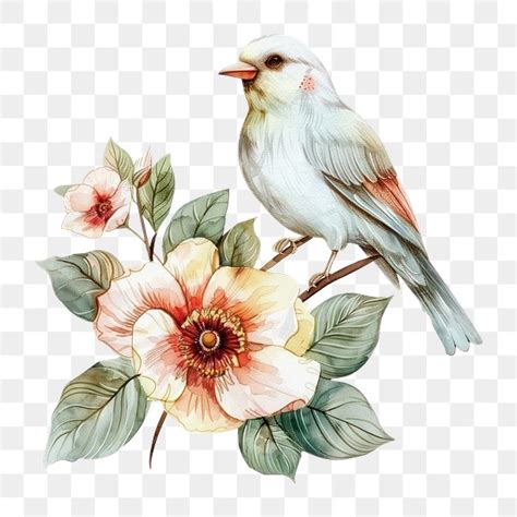 Png Bird Flower Art Illustration Free Png Rawpixel